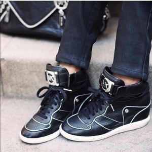 Mk Nikko high top wedge leather sneakers